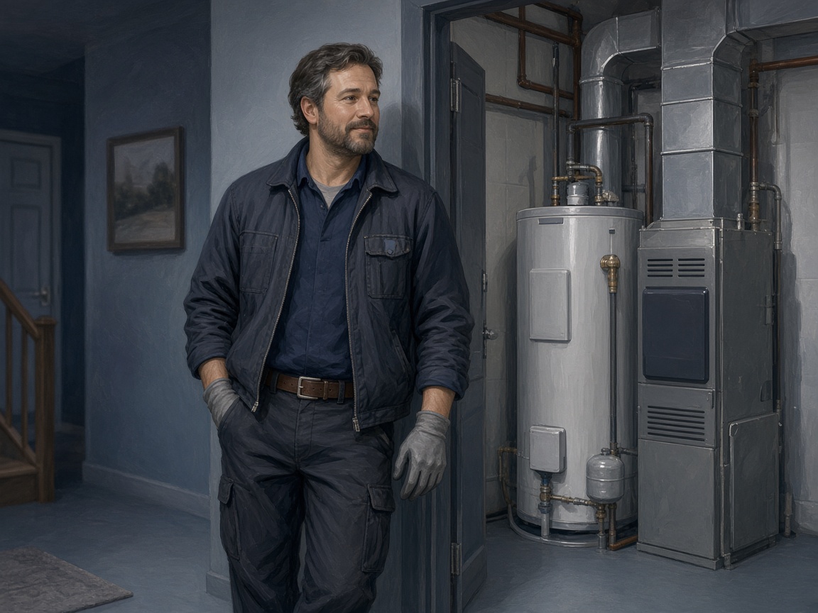Soft illustration of residential mechanical equipment